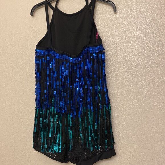 WEISSMAN Dance Costume flapper colorful black fringe Boom Boom 10926 adult SA - Picture 3 of 11